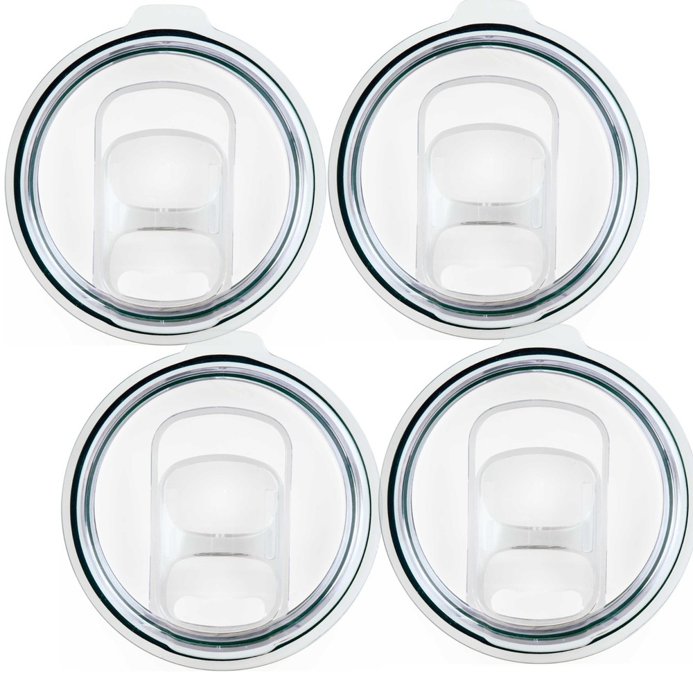 4-Pack Polar Camel Slide Lid Replacement 20 30 40 oz Tumbler XL Straw Hole Clear